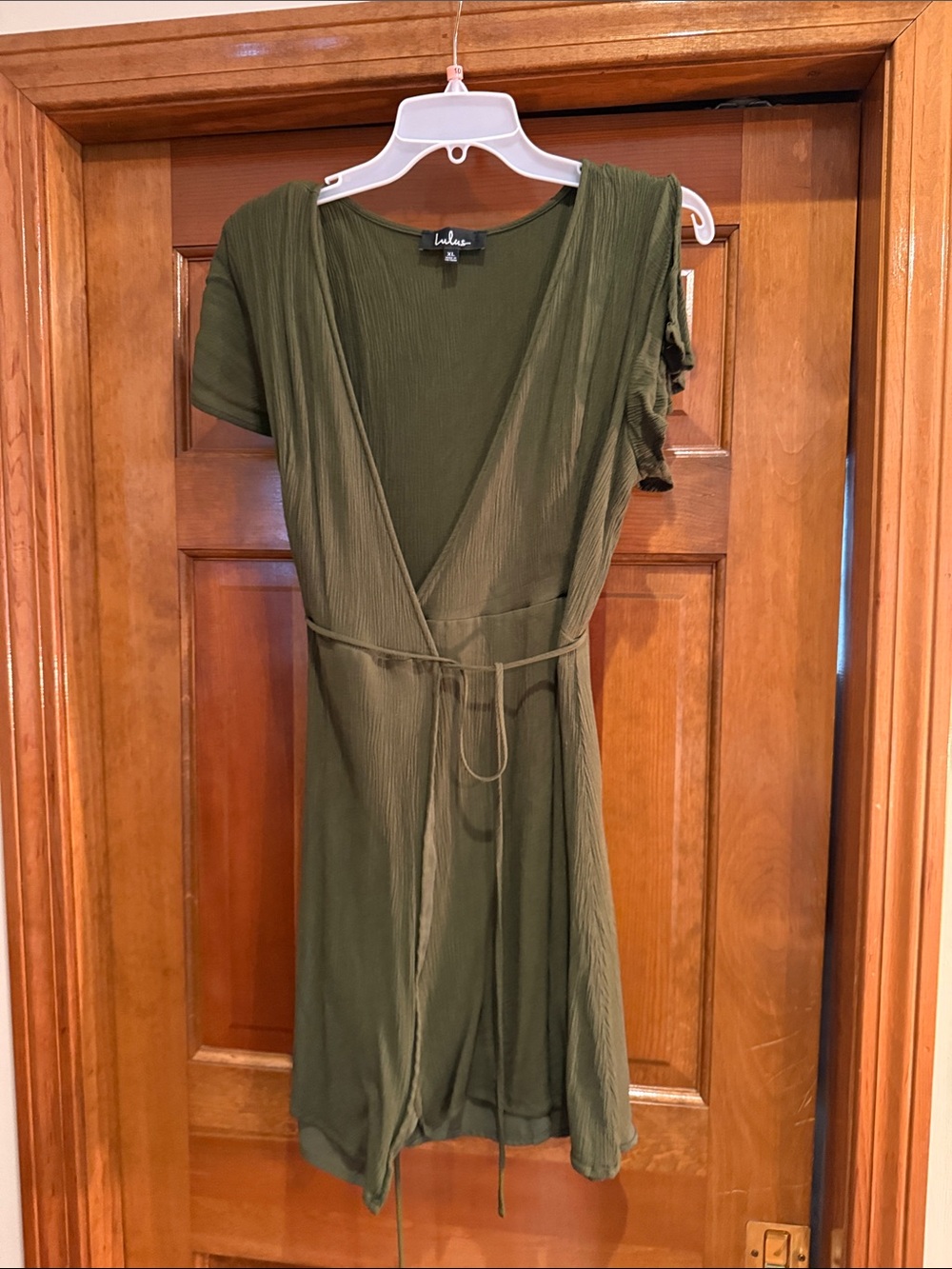 Lulu's Olive Wrap Mini Dress